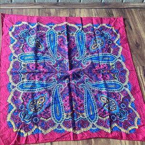 Vibrant Red Blue and Yellow Paisley Bandana